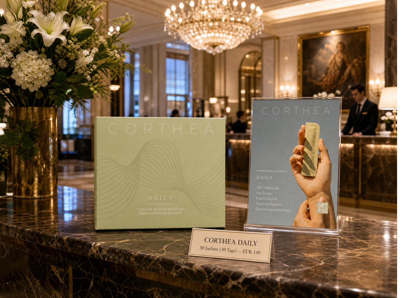 CORTHEA an der Hotel-Rezeption